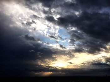 Scenic view of sea against dramatic sky