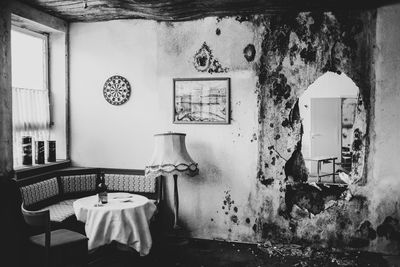 Dining room of abandoned building