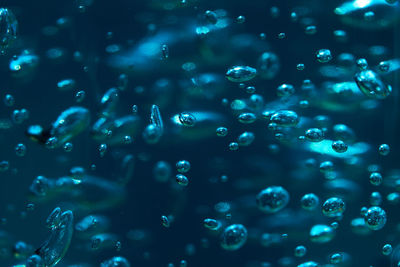 Close-up of bubbles under water 