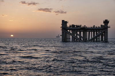 View of sea against sky during sunset