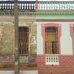 Closed door of building