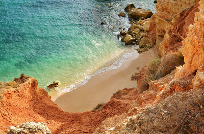 High angle view of beach