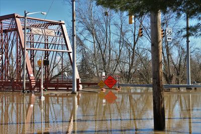 February 2018 flood of aurora, indiana. flood receding