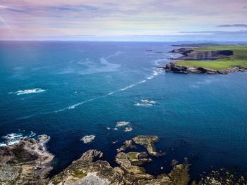 High angle view of sea in ireland