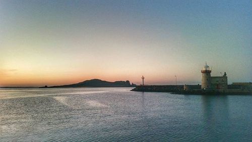 Scenic view of sea at sunset