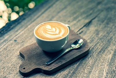 Coffee cup on table