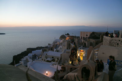 Panoramic view of town at seaside