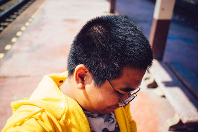 Close-up portrait of young man