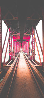 View of bridge over railroad tracks