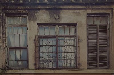 Closed door of old building