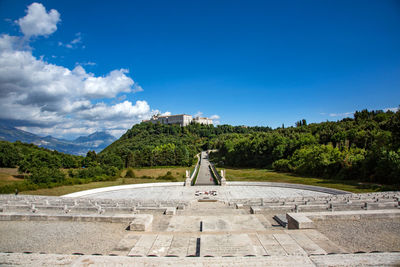 View of statue against cloudy sky