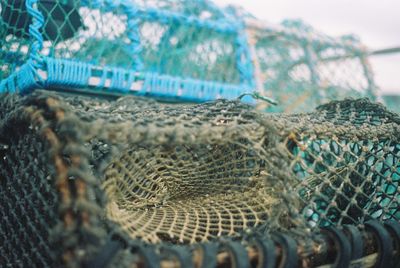 Close-up of fish traps