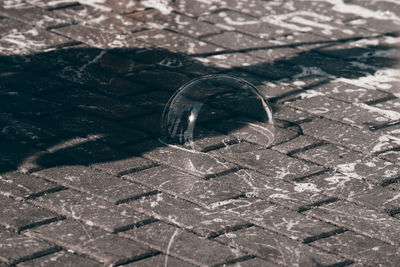 High angle view of bubble on street