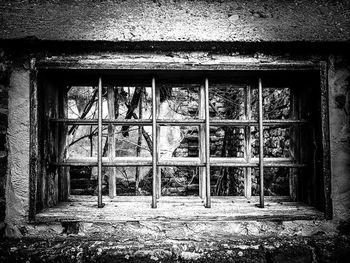 Close-up of abandoned window