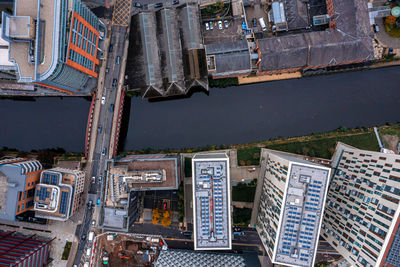 Aerial view of manchester city in uk