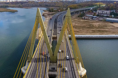 High angle view of bridge over river