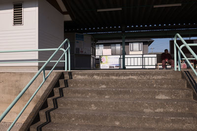 Low angle view of staircase by building