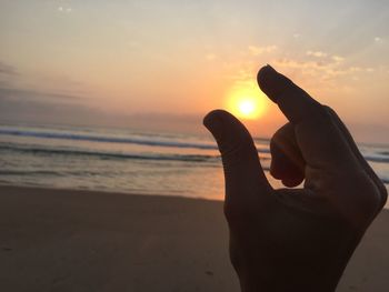 Scenic view of sunset over sea