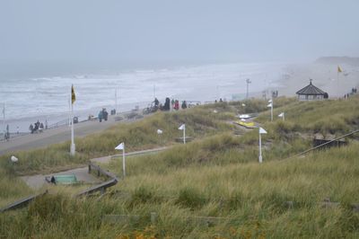 Scenic view of beach against sky