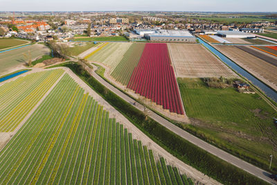 High angle view of railroad track