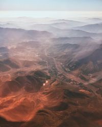 Aerial view of mountain range