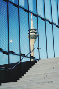 Low angle view of staircase against building