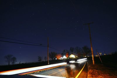 Cars moving on road at night