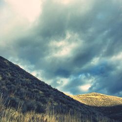 Low angle view of mountain against sky