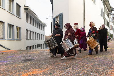 Basel, switzerland - february 20st 24. carnival drummer group