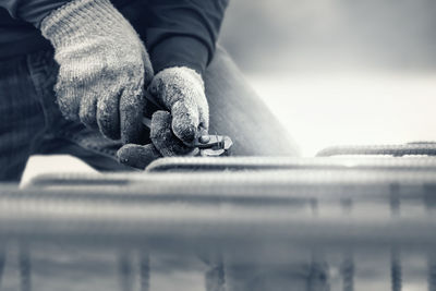 Man working on metal