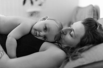 Portrait of mother and daughter