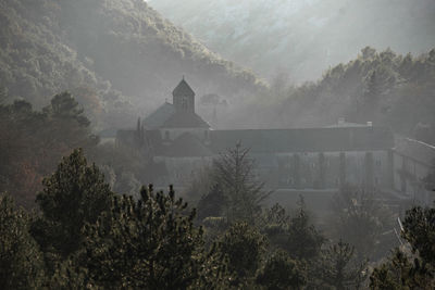 View of a temple against building