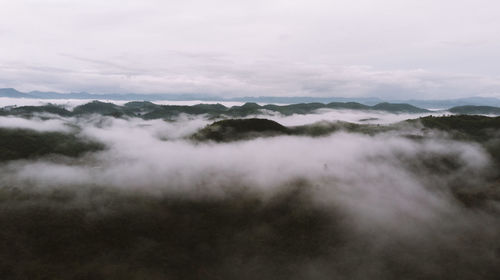 Fog on the mountain sangkhlaburi district, kanchanaburi province