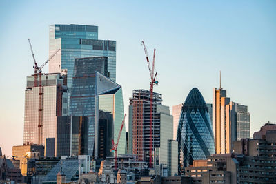 This panoramic view of the city square mile financial district of london.