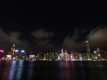 Illuminated city at night
