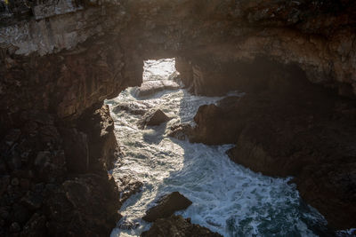 Rock formation in sea