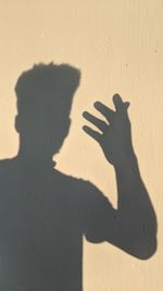 Shadow of man on wall