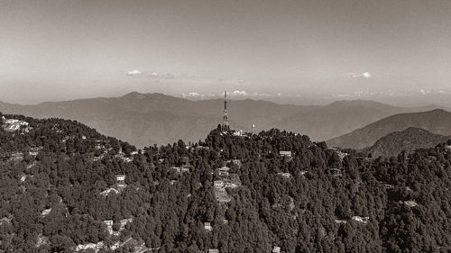 High angle view of townscape against sky