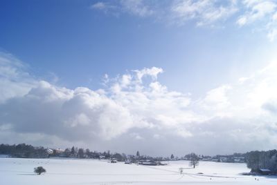 Scenic view of snow covered landscape