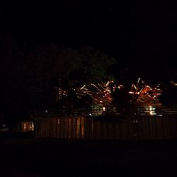 Reflection of illuminated buildings in water