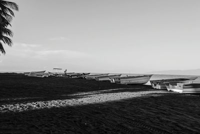 Scenic view of beach against clear sky