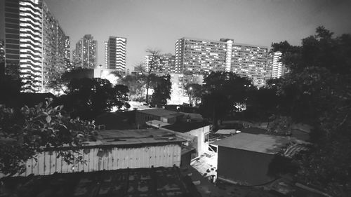 City against clear sky