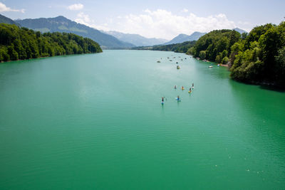 Scenic view of lake against mountain