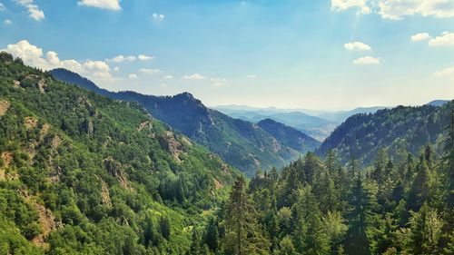 Scenic view of rhodope mountains against sky