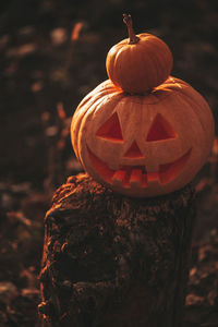 Close-up of jack o lantern