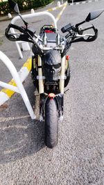 High angle view of bicycle on street