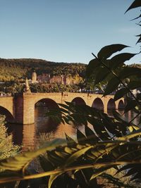 Arch bridge against clear sky