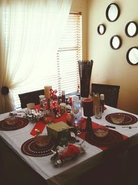 Food on table at home