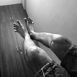 Low section of man legs