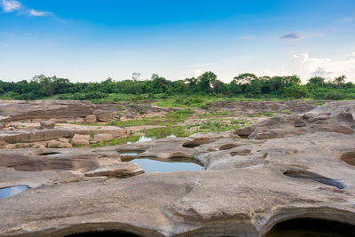 Scenic view of land against sky